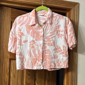 Tropical Pink and White shirt